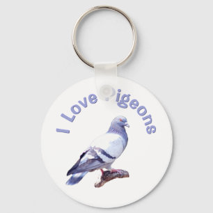 I Love Pigeons Key Ring