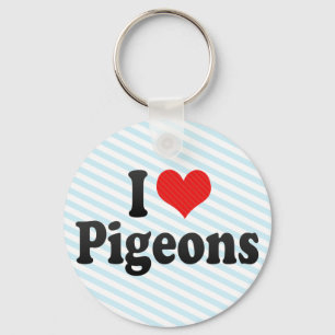 I Love Pigeons Key Ring