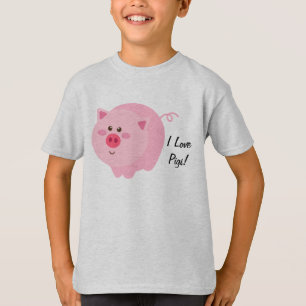 I Love Pigs Kids T-Shirt