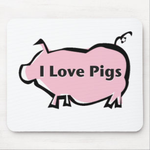 I Love Pigs Mouse Mat