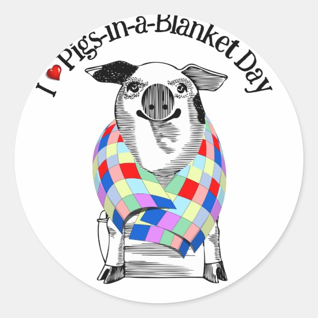 I Love Pigs * National Pig Day  Classic Round Sticker (Front)