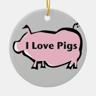 I Love Pigs Ornament