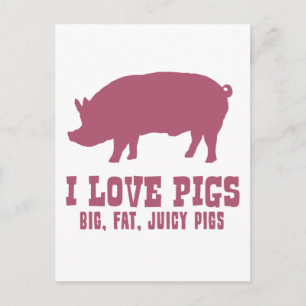 I Love Pigs Postcard