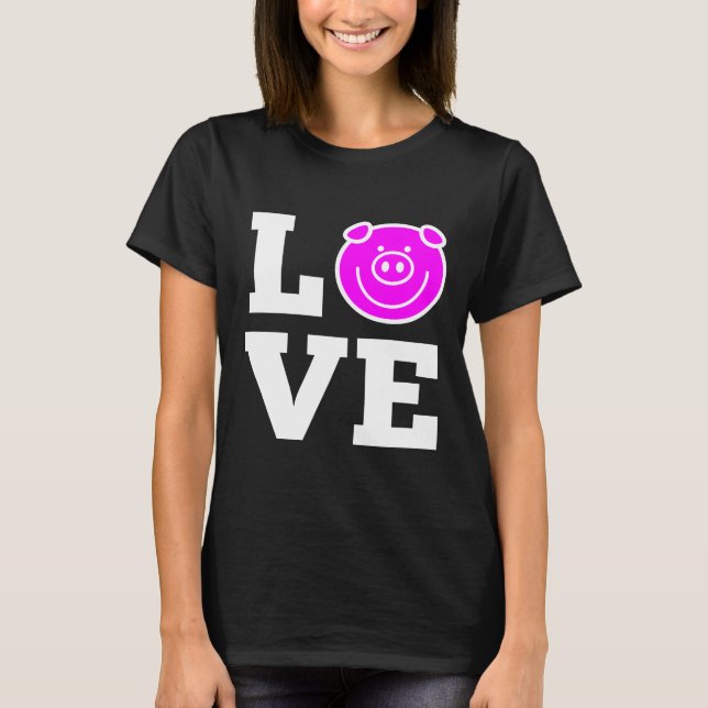 I Love Pigs Shirt For Farmers And All Pig Lovers L (Front)