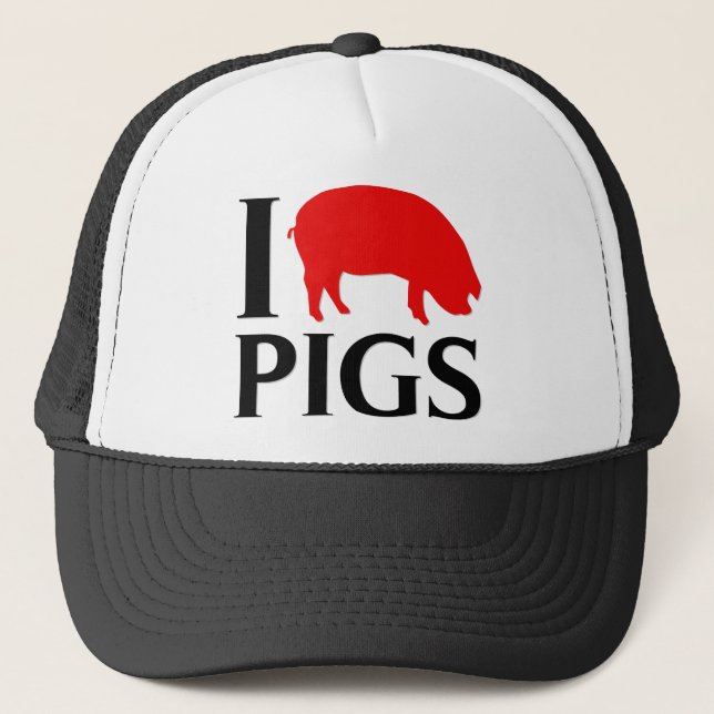 I Love Pigs Trucker Hat (Front)