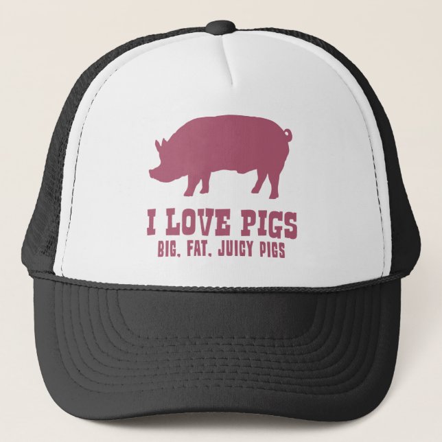 I Love Pigs Trucker Hat (Front)