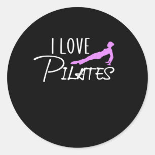 I love pilates classic round sticker