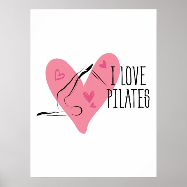 I LOVE PILATES Pilates Pose on Reformer Poster (Front)