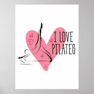 I LOVE PILATES Pilates Pose on Reformer Poster