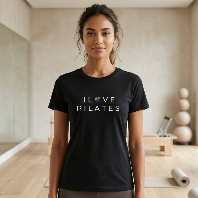 I Love Pilates Quote Minimalist Heart Workout Tee (I Love Pilates Quote Tshirt)