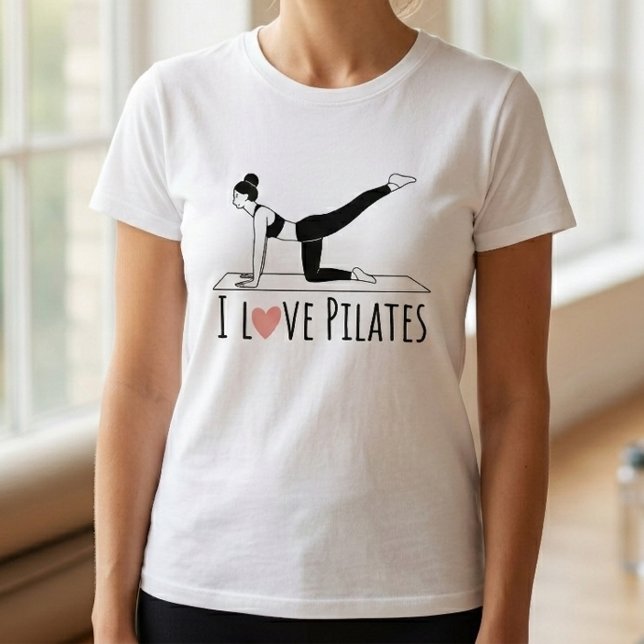 I Love Pilates Quote Simple Heart Workout Tee (I Love Pilates Quote Simple Heart Workout Tee)