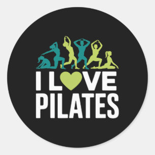 I Love Pilates Yoga Workout Exercise Classic Round Sticker