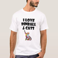 I Love Pinball & Cats Cute Kitty Cat Feline Lover 