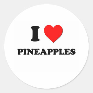 I Love Pineapples ( Food ) Classic Round Sticker