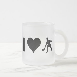 I Love Ping Pong Frosted Glass Coffee Mug