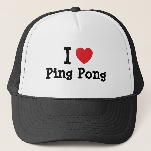 I love Ping Pong heart custom personalised Trucker Hat (Front)