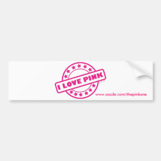 I Love Pink Bumper Sticker
