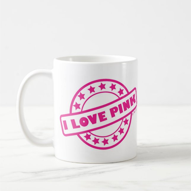 I Love Pink Coffee Mug (Left)