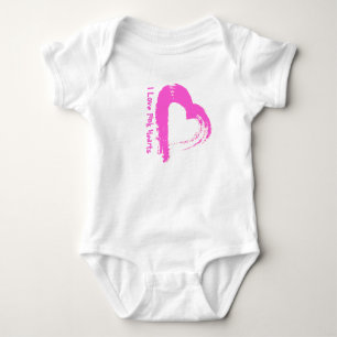 I Love Pink Hearts Pink Heart Baby Bodysuit
