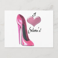 I love Pink High Heel Stiletto Shoe Art