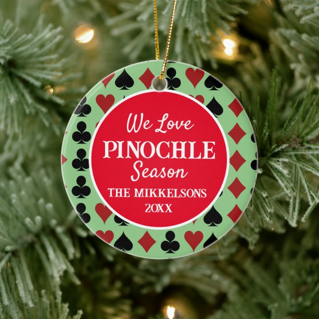 I Love Pinochle Season Ceramic Tree Decoration (Tree)
