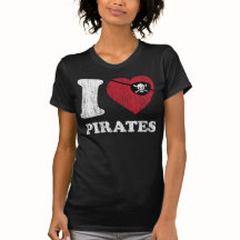 i Love Pirates- Cool Vintage Retro Style T Shirt