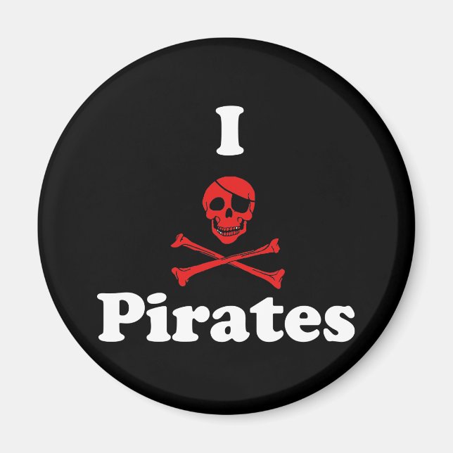 I Love Pirates Magnet (Front)