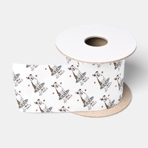 I Love Pit Bulls (lt brindle white 3) Satin Ribbon