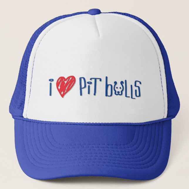 I Love Pit Bulls Trucker Hat (Front)