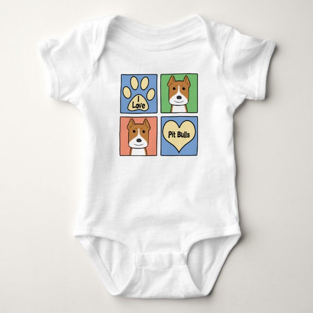 I Love Pitbulls Baby Bodysuit (Front)