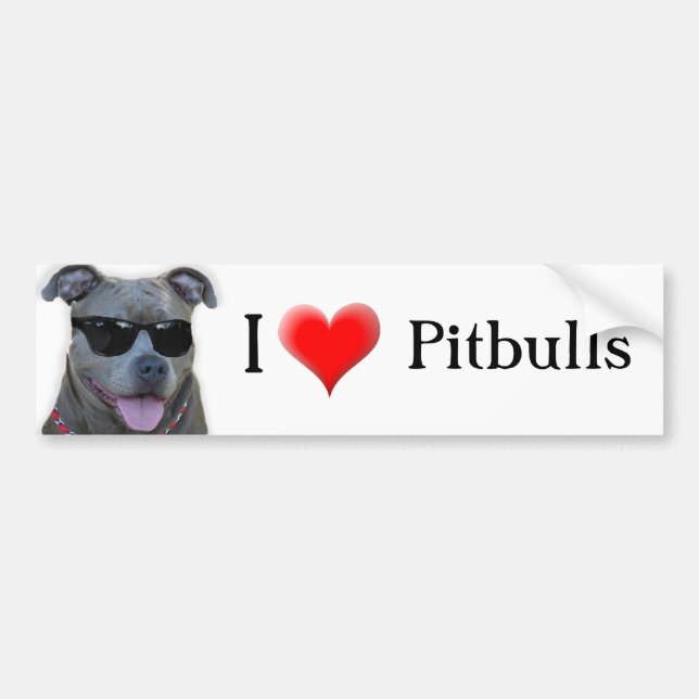I Love Pitbulls Bumper Sticker (Front)