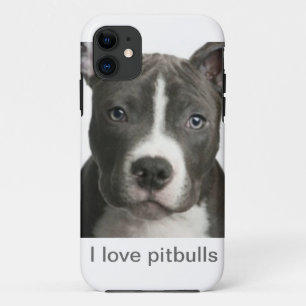 I love pitbulls iPhone 11 case