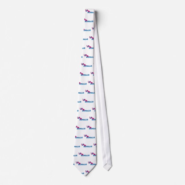 I Love Pitbulls in 3D Tie (Front)
