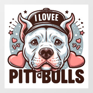 I Love Pitbulls Window Cling