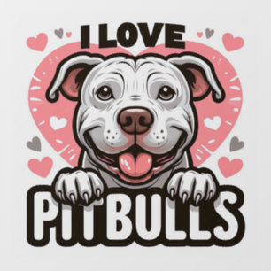 I Love Pitbulls Window Cling