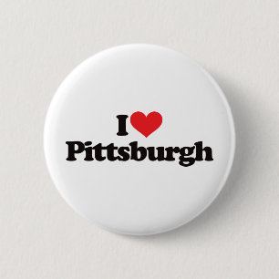 I Love Pittsburgh 6 Cm Round Badge