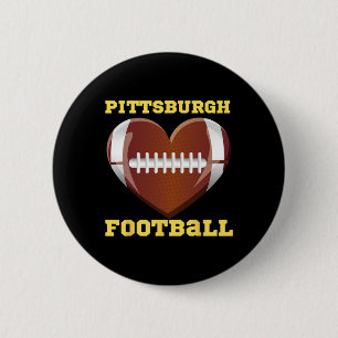 I Love Pittsburgh Football Heart Women Toddler Gir 6 Cm Round Badge