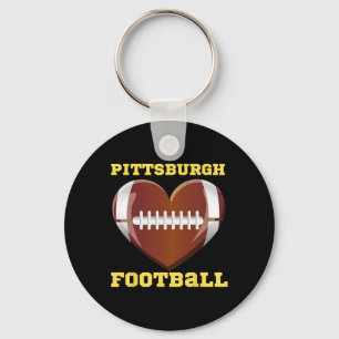I Love Pittsburgh Football Heart Women Toddler Gir Key Ring