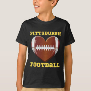 I Love Pittsburgh Football Heart Women Toddler Gir T-Shirt