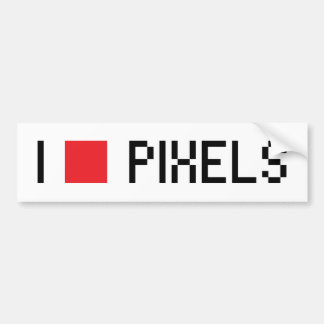 I LOVE PIXELS BUMPER STICKER