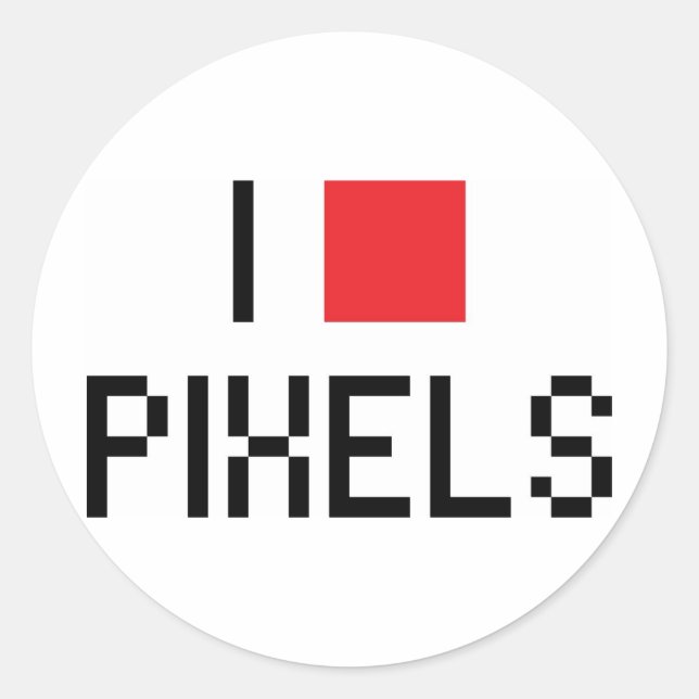 I LOVE PIXELS CLASSIC ROUND STICKER (Front)