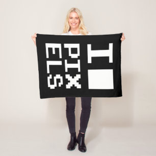 I Love Pixels, geek design, pixel art Fleece Blanket