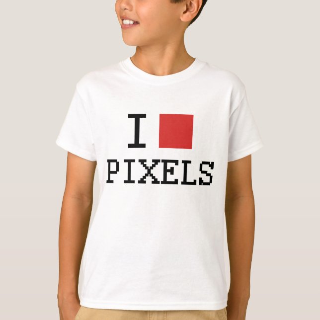 I Love Pixels / I Heart Pixels Kids T-Shirt (Front)