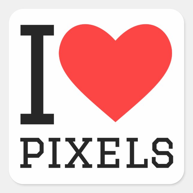 I love pixels square sticker (Front)