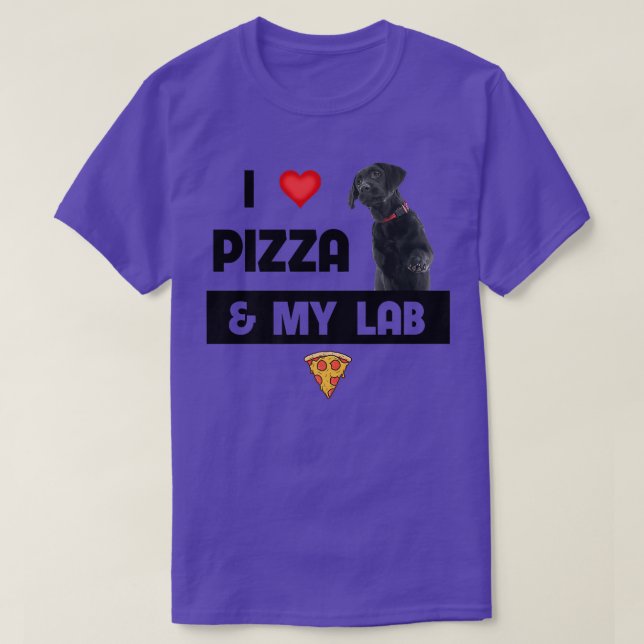 I Love Pizza And My Black Lab Dog Pepperoni Cheese T-Shirt (Design Front)