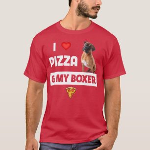 I Love Pizza and My Boer Dog Owner Pepperoni Food  T-Shirt