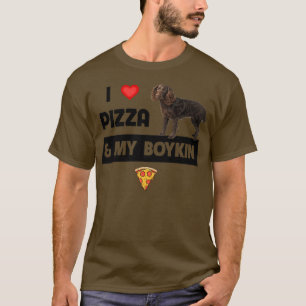 I Love Pizza and My Boykin Spaniel Dog Pepperoni F T-Shirt