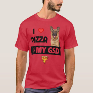 I Love Pizza and My GSD German Shepherd Dog Pepper T-Shirt