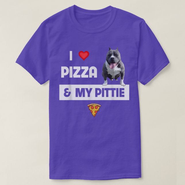 I Love Pizza And My Pittie Dog Pitbull Pepperoni C T-Shirt (Design Front)