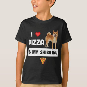 I Love Pizza And My Shiba Inu Dog Pepperoni Cheese T-Shirt